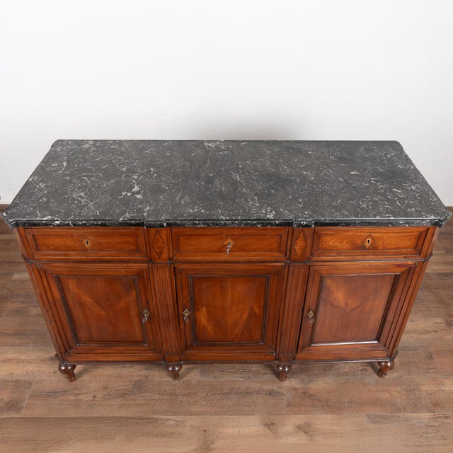20th Century French Marble Top Mahogany Sideboard Buffet For Sale - Image 4 of 13