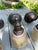 American Antique Brass Sconces With Vintage Glass Shades - Set of Three For Sale - Image 3 of 7