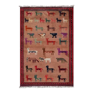 Rug & Kilim’s Modern Classics Tribal Rug With Animal Pictorials