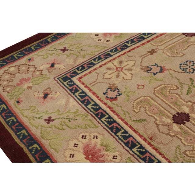 1920s Oversized Antique Savonnerie Rug in Brown With Floral Patterns, From Rug & Kilim For Sale - Image 5 of 7