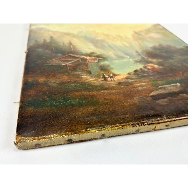 German School Artist, Mountain Landscape, Oil on Canvas, 19th Century For Sale - Image 3 of 8