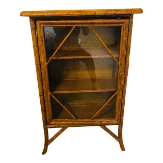 Late 19th Century Bamboo Bookcase With Glass Doors For Sale