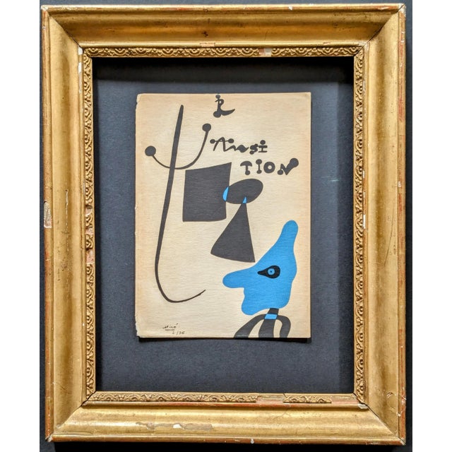 Joan Miro - Surrealist character, Lithograph, 1936 Beautiful and rare lithograph used as cover for the american magazine...