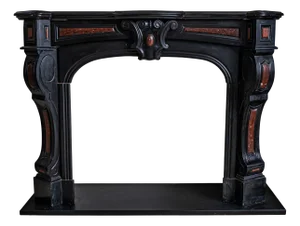 Fireplace Surround in Black Stone, France, 19th Century