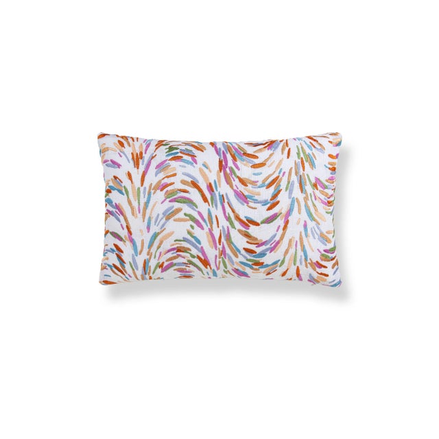 Contemporary The House Of Scalamandré Fountain Embroidery Lumbar Pillow In Peach For Sale - Image 3 of 3