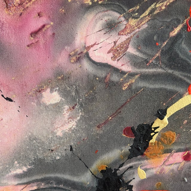 Textile Colossal Mid-Century Abstract Expressionist Oil on Canvas Painting, Signed For Sale - Image 7 of 14