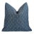 Contemporary Contemporary Blue & Gold Linen Feather/Down Pillow 18” Square For Sale - Image 3 of 7