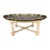 Baker Furniture Brass Glass and Oak Barley Twist Regency Coffee Table For Sale