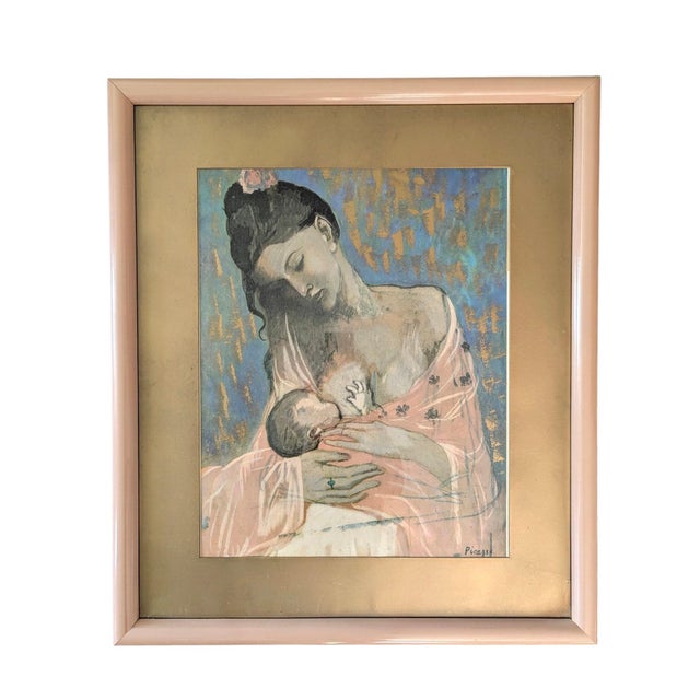 ** Art will be professionally Fragile Packed by the UPS Store ** Vintage Pablo Picasso "Maternidad" Mother and Child...