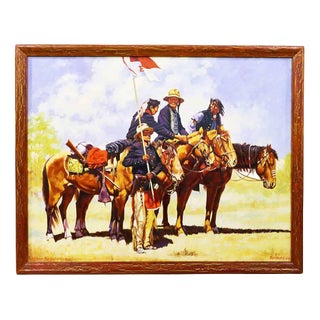 Oil Painting on Canvas of Indian Scouts Army Regulations by Reinhold, 2000s, Canvas For Sale