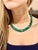 Mini Cleopatra Malachite Collar Necklace With Diamonds & 14k Gold For Sale In New York - Image 6 of 9