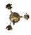 Sconces: 12” wide 6” tall 3 light flush mount fixture: 14” across 7” tall There is a top of the brass leaf is missing on...