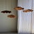 Brutalist Large Flat Wavy Leaf-Shaped Teak Pendant Light with Floral Design For Sale - Image 3 of 12