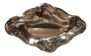 Vintage Nouveau Wilcox Silver Plated Floral Design Oval Bowl