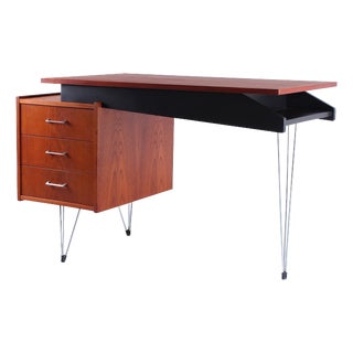 Teak Hairpin Desk from Tijsseling Nijkerk, 1950s For Sale