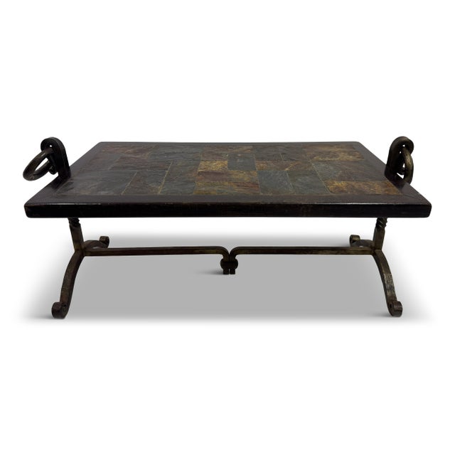 Brutalist Iron and Tile Topped Coffee Table, 1970s For Sale - Image 18 of 18