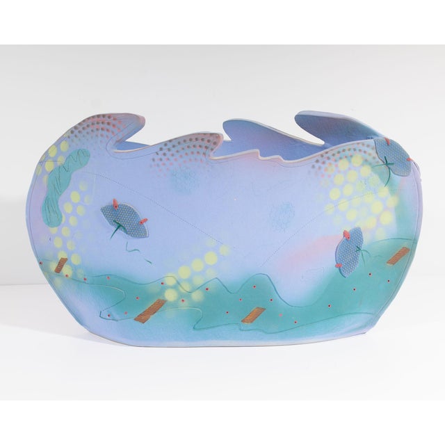 Blue “Calm Seas” Postmodern Studio Pottery Vessel by Artist Madeline Kaczmarczyk For Sale - Image 8 of 10