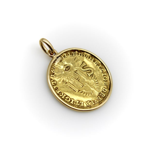 18th Century 23.6k Gold 1616 German Sophia Ducat Coin Pendant For Sale - Image 5 of 10