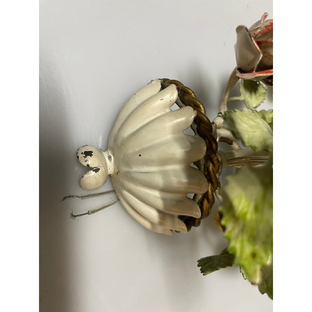 Tole Flower Sconces, 1960s, Set of 2 For Sale - Image 11 of 16