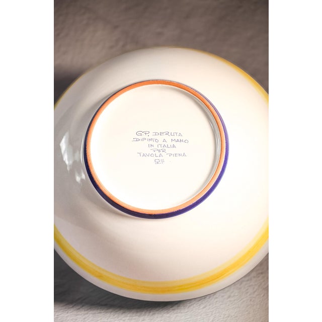 2020s Intreccio Large Serving Bowl | Hand-Painted Italian Serving Bowl From Deruta For Sale - Image 5 of 5