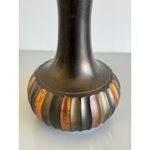 Mid-Century Modern Vintage MCM Vase Brass & Copper For Sale - Image 3 of 5