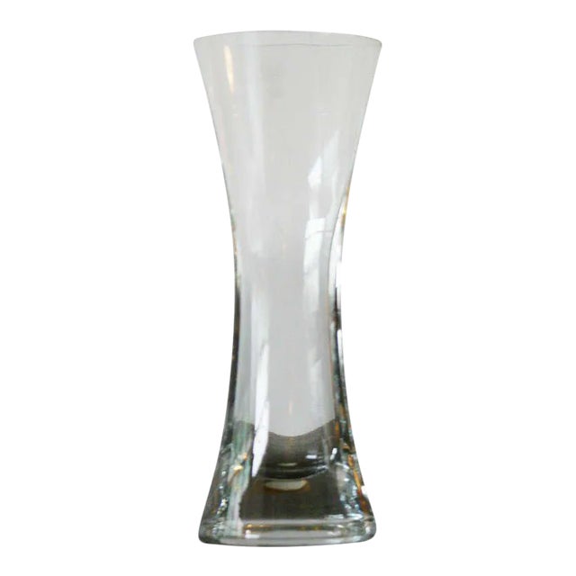 Small French Mid Century Clear Glass Vase For Sale