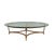 LaBarge Mid-Century Modern Oval Brass & Glass Coffee Table With Hoof Feet For Sale - Image 13 of 14
