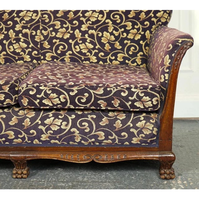Victorian Fabric Bergere Suite Sofa and Armchairs, Set of 3 For Sale - Image 10 of 17
