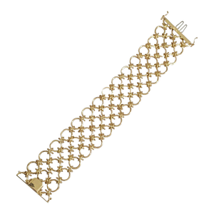 Gold Three Row Circle Bracelet