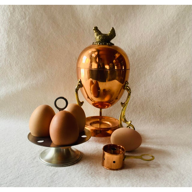 Vintage Tagus Portugal Copper Egg Coddler Complete With Chicken Finial For Sale - Image 18 of 18