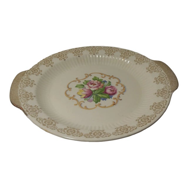 1940's Double Handled Cake Plate For Sale