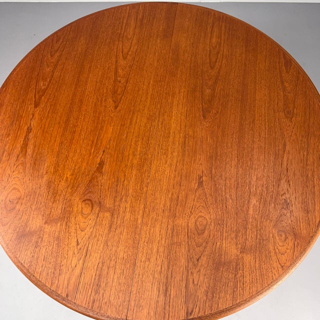 Round Teak Dining Table with Extension by Svend Åge Madsen, 1960s For Sale - Image 14 of 15