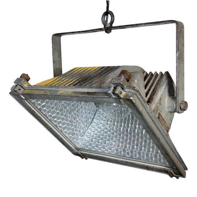 Vintage Grey Theater Spotlight with Glass Cover from Elektrosvit, 1980s For Sale