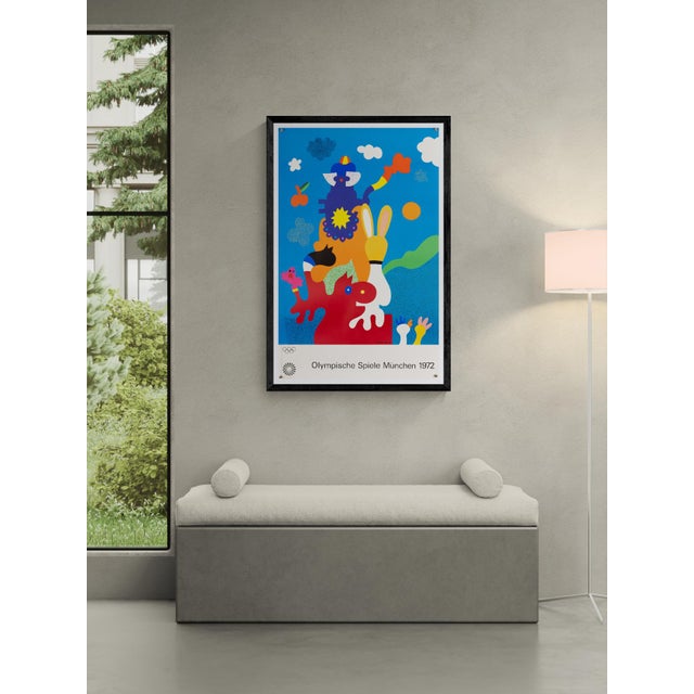 This original 12-color serigraph was created by Otmar Alt for the 1972 Munich Olympics, published by Edition Olympia 1972...