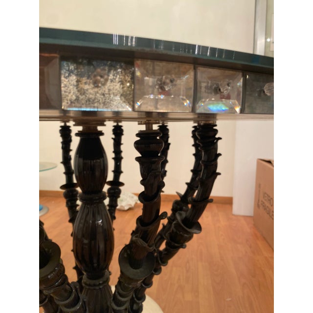 Black 1980s Italian Venetian Black "Rezzonico" and Silver Murano Glass Style Big Table For Sale - Image 8 of 12