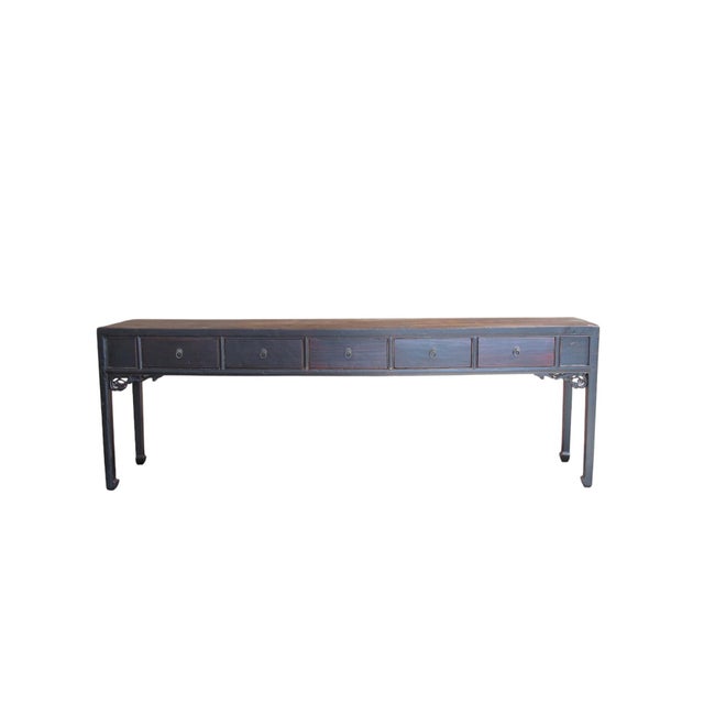 Chinese 19th Century 104" Long 5 Drawer Console Table For Sale - Image 3 of 11