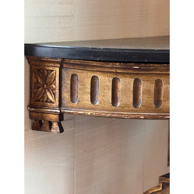19th Century French Giltwood Console With Marble Top For Sale - Image 9 of 9
