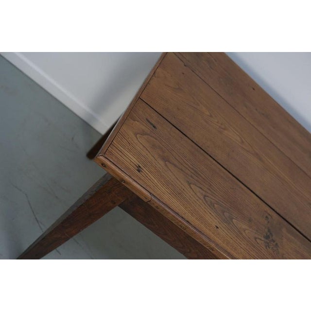 2000 - 2009 Large 19th Century French Rustic Elm Farmhouse Dining Table For Sale - Image 5 of 17