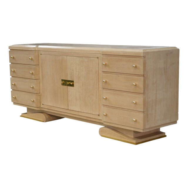 Modernist Art Deco Buffet by Pechon Mof 1941 for the Decorator Pebreuil, 1940s For Sale