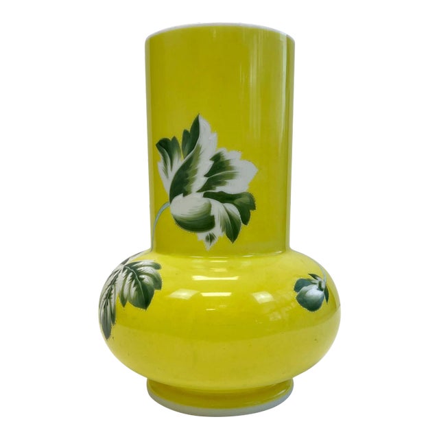 Hand Painted Porcelain Floral Inspired Vase For Sale