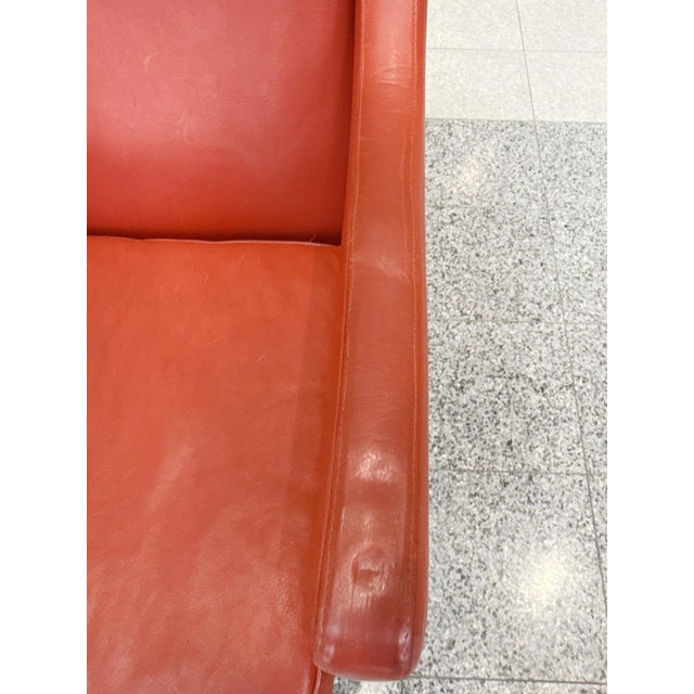 Danish Modern Leather & Beech Lounge Chairs in the Style of Børge Mogensen - A Pair For Sale - Image 9 of 17