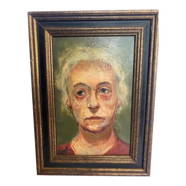 Early 20th Century Oil on Board Painting, Portrait of Woman, Framed Artist Signed For Sale