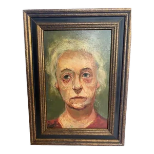Early 20th Century Oil on Board Painting, Portrait of Woman, Framed Artist Signed