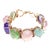 Bochic “Capri” Rose Quartz, Amethyst & Aquamarine Bracelet Set 18K & Silver For Sale