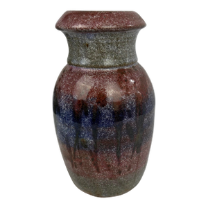 Vintage Mid-Century Style Drip Glaze Studio Pottery Vase — Signed Jamie