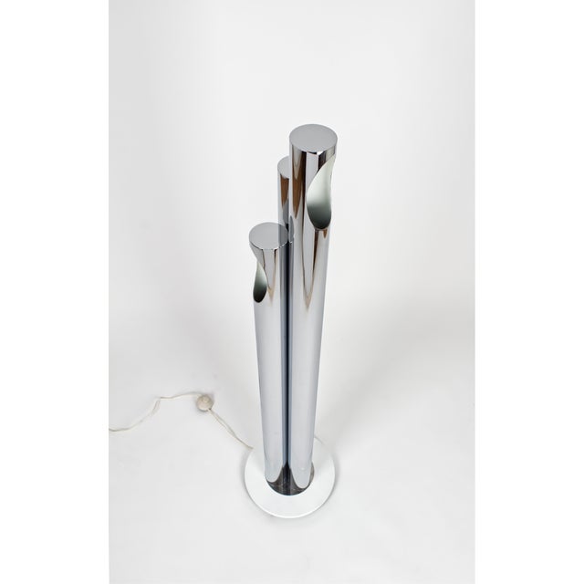 Mid-Century Modern Space Age Chrome 3-Light Floor Lamp from Estiluz, Spain, 1970s For Sale - Image 3 of 9