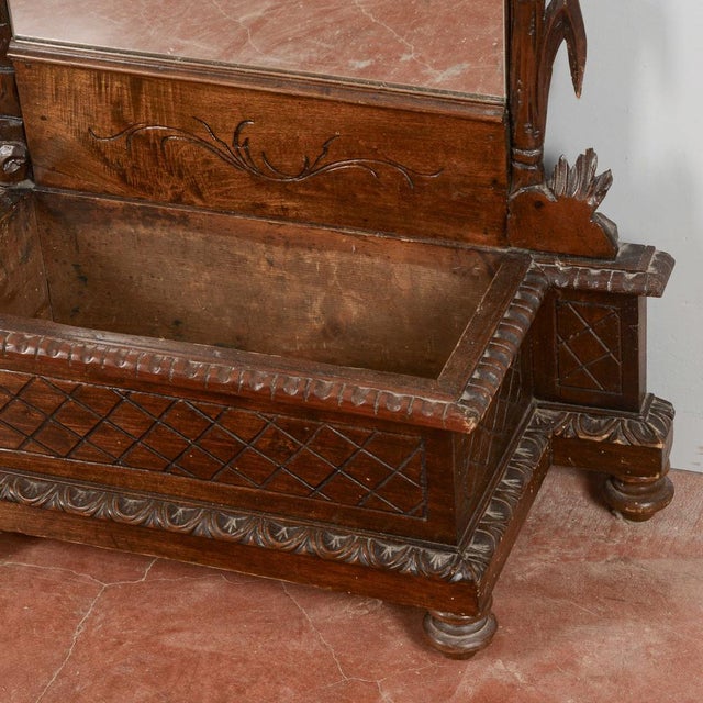 Italian Art Nouveau Floor Mirror with Planter For Sale - Image 9 of 18