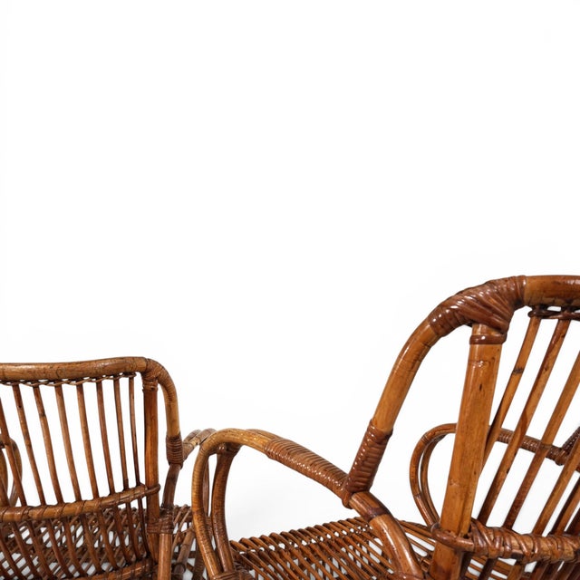 Vintage French Rattan Bamboo Lounge Chairs, 1960, Set of 2 For Sale - Image 17 of 18