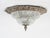 1960s Spanish Neo-Baroque Silvered Cast Zinc & Tiered Pressed Glass Flush Mount Ceiling Light - Fully Restored For Sale - Image 4 of 12