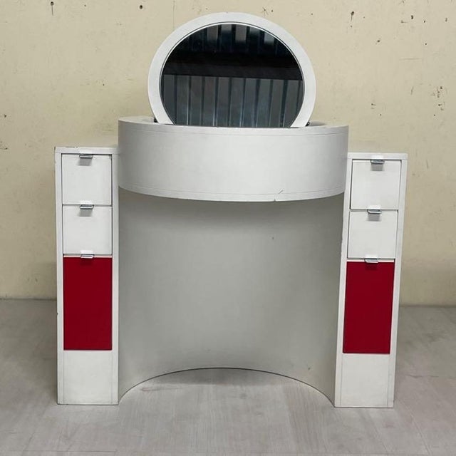 Dressing Table with Integrated Ottoman, Italy, 1970s, Set of 2 For Sale - Image 16 of 18